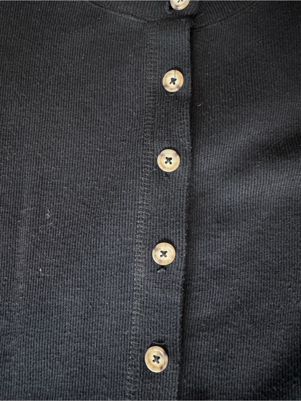Vintage 90s Steven Ross, Naturally Knit Top Henley Cardigan Dress Black - Picture 6 of 7